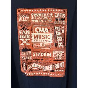 CMA Concert T-Shirt CMA Country Music Festival 2016 Size XL Nashville Blue